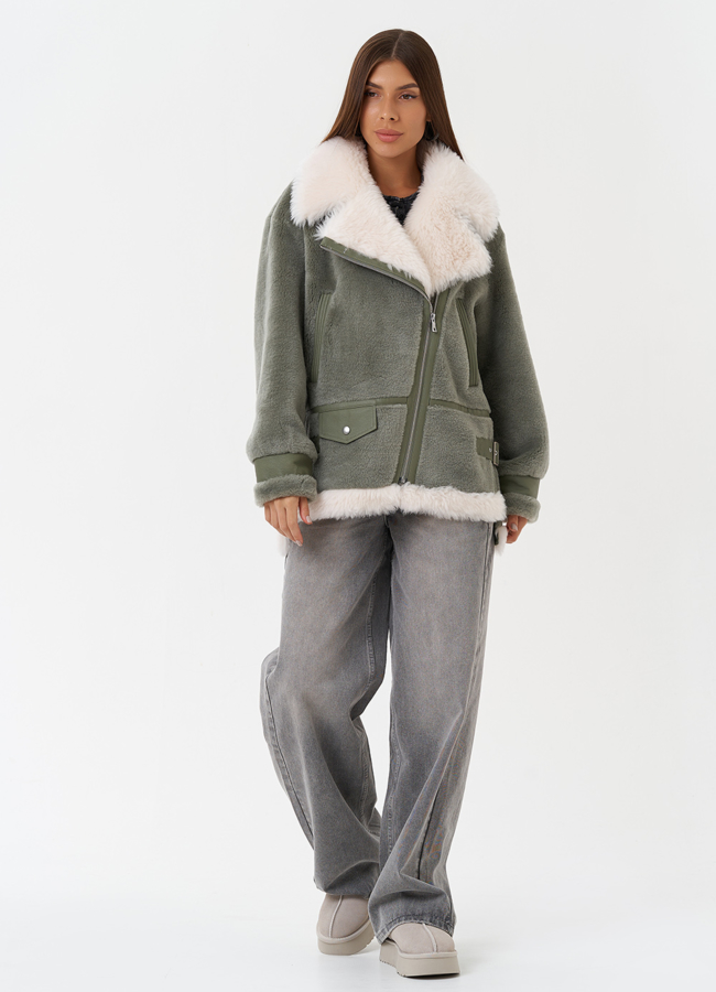 Эко дубленка с английским воротником модель № 28536 универмаг малина