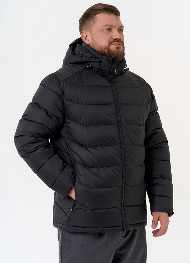 Мужской пуховик черного цвета модель № 31464 универмаг малина