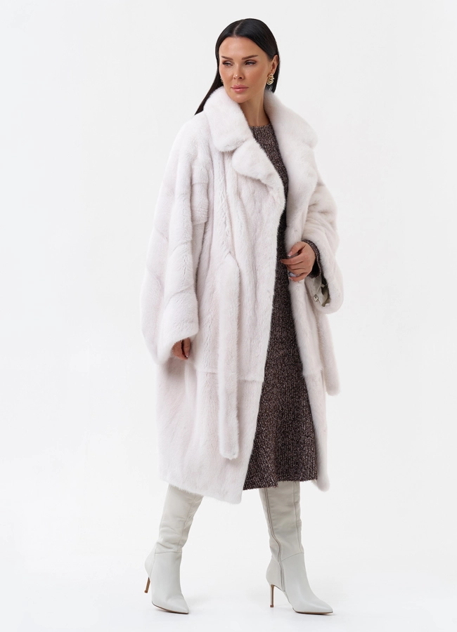 Светлая норковая шуба модель № 29167 универмаг малина фото
