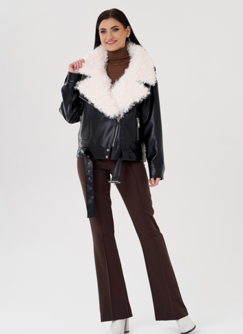 Куртка косуха на утеплении с отделкой натуральный козлик Куртка косуха на утеплении с отделкой натуральный козлик