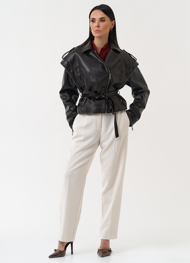 Куртка женская из эко кожи в стиле ретро модель № 30447 универмаг малина