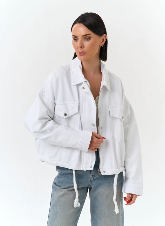 Женская объемная джинсовая куртка 