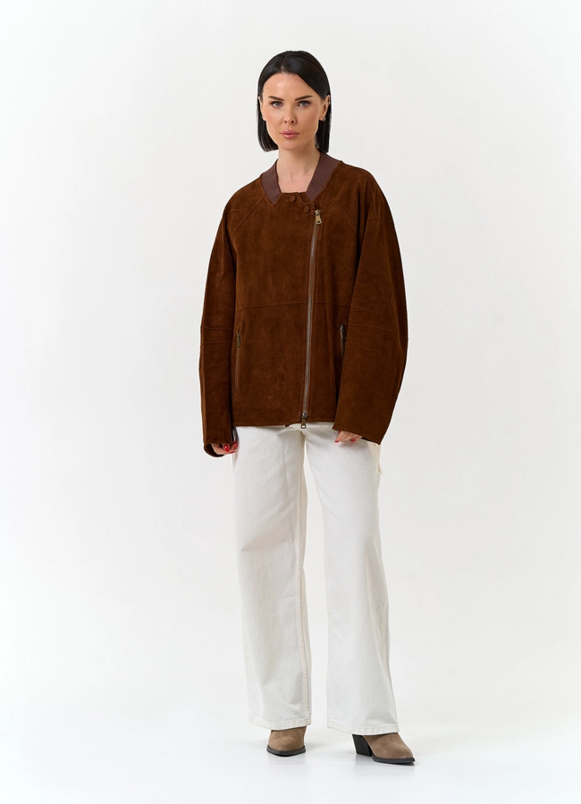 Женская куртка из натуральной замши  модель № 33103 в рассрочку
