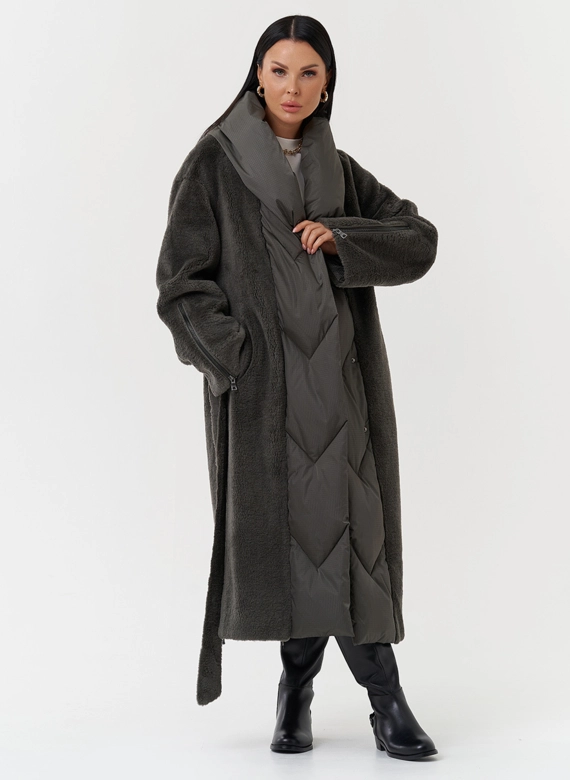 Комбинированное пальто на утеплении
