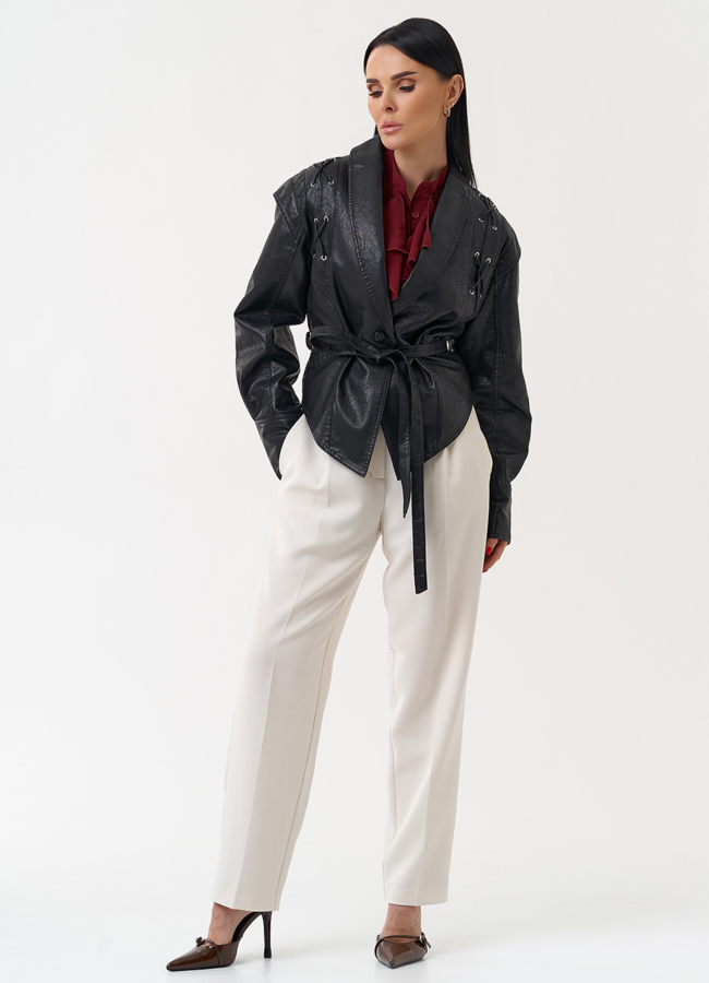 Куртка женская из эко кожи в стиле ретро модель № 30450 универмаг малина