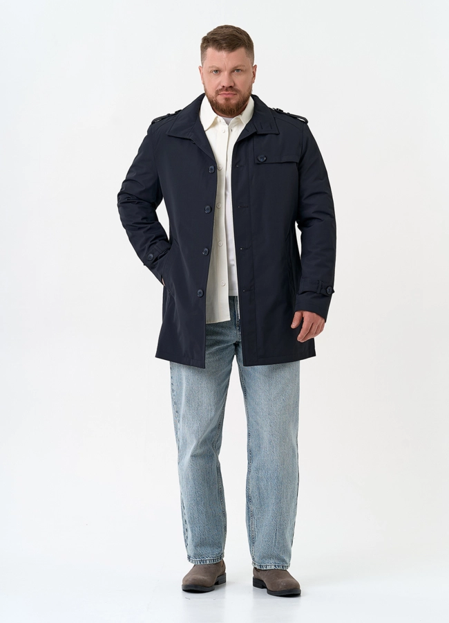Мужское полупальто синего цвета модель № 32588 универмаг малина
