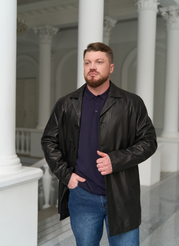 Мужской пиджак из натуральной кожи