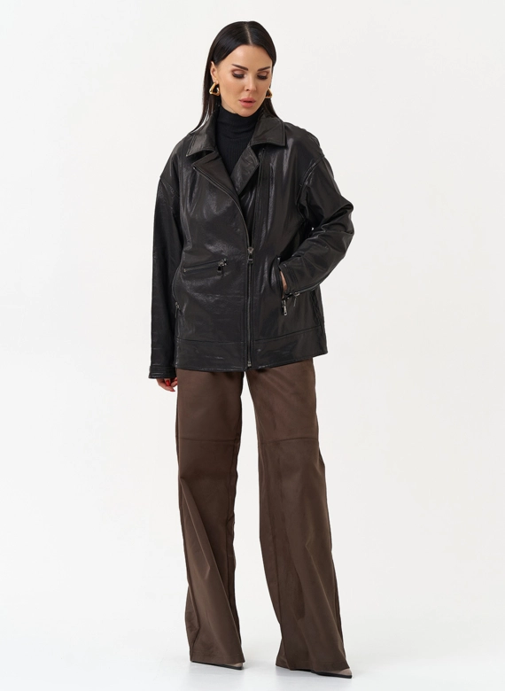 Женская косуха оверсайз черного цвета