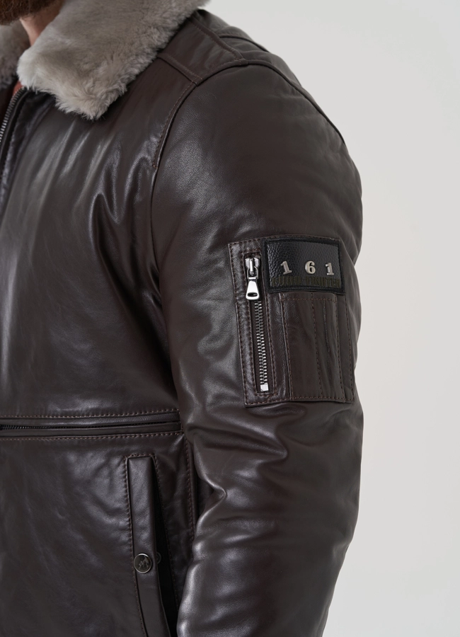 Мужская куртка из натуральной кожи  модель № 81840 универмаг малина