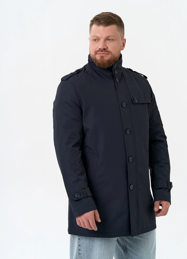 Мужское полупальто синего цвета модель № 32588 универмаг малина