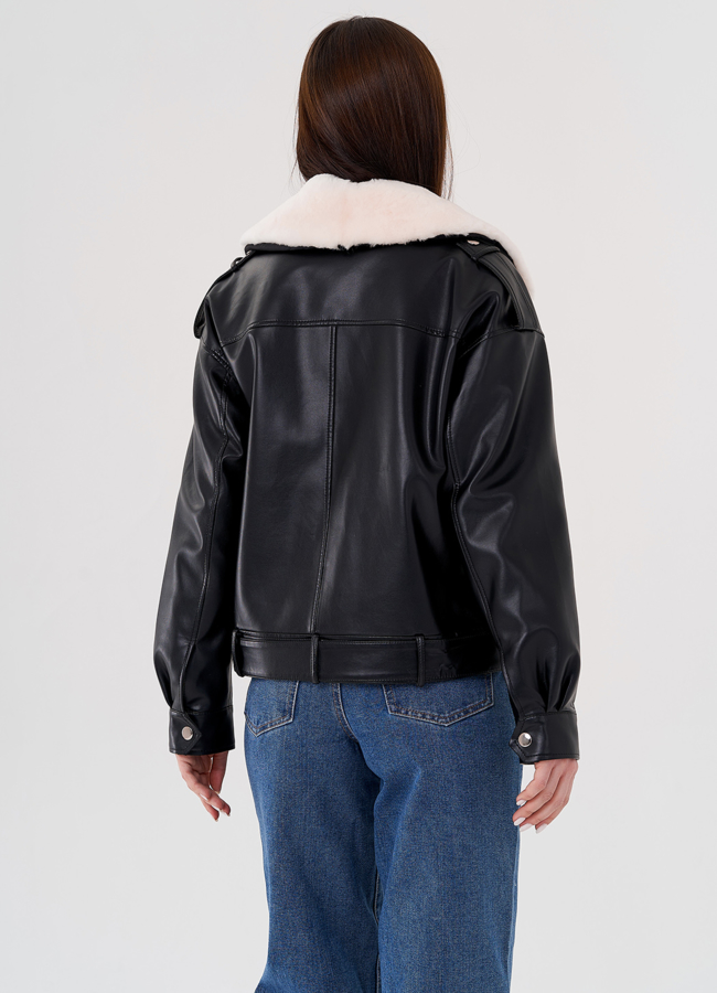 Куртка косуха на утеплении со съемным натуральным мехом модель № 2273 универмаг малина