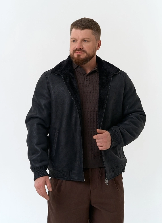 Мужская дубленка из эко замши фото
