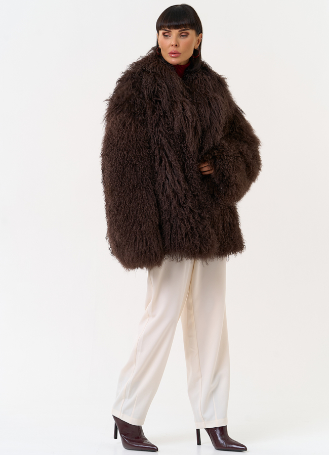 Женская шуба из меха ламы модель № 30635 универмаг малина