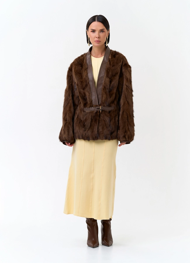 Жакет из меха частей норки модель № 33784 универмаг малина