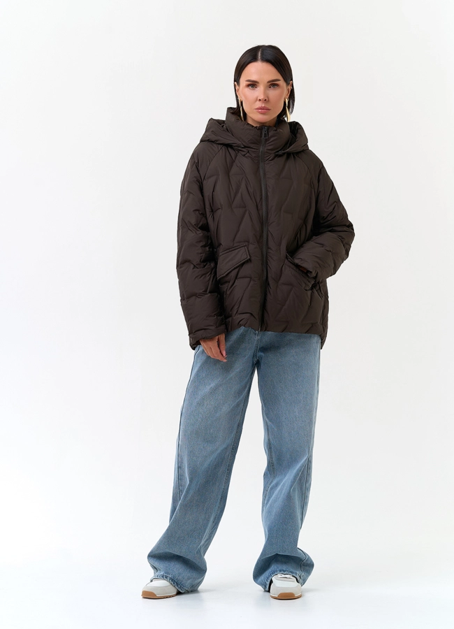Женская куртка с капюшоном модель № 33829 универмаг малина